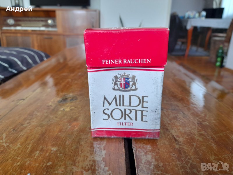 Стара кутия от цигари Milde Sorte, снимка 1
