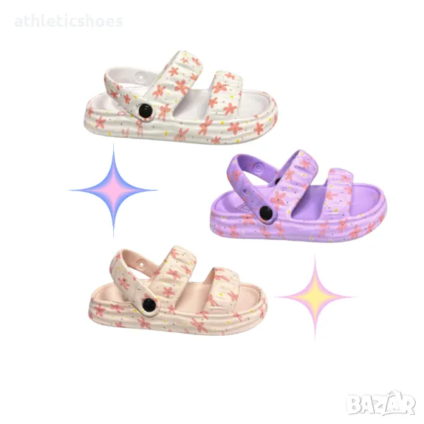 Детски сандали-чехли 2 в 1 за момиче тип крокс-30/35, снимка 1