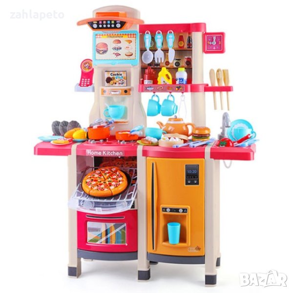 Мултифункционална детска кухня с пара 100см. - Розова, снимка 1