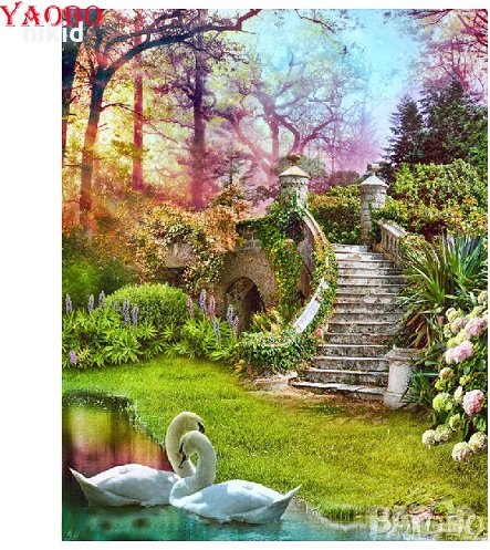 Приказни стълби 5D гоблен диамантен гоблен картина мозайка за направа по схема с камъчета, снимка 1
