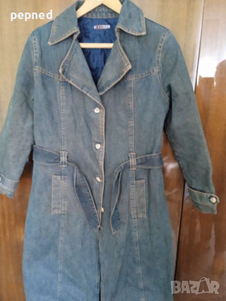 Дънково манто/палто/ Л р., снимка 1