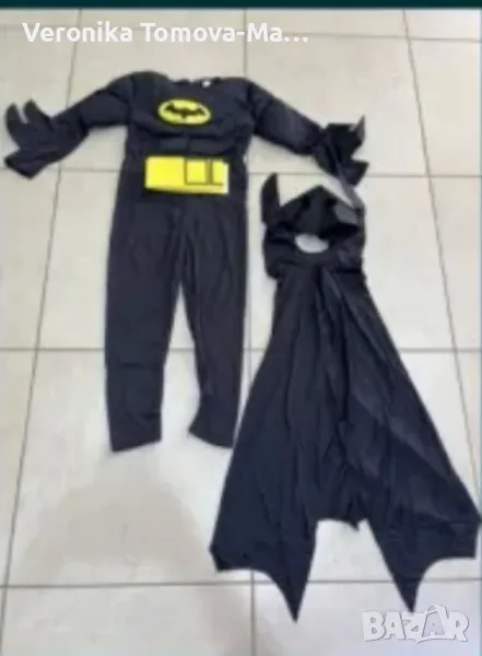Костюм на Батман с мускули ,маска и наметало , снимка 1