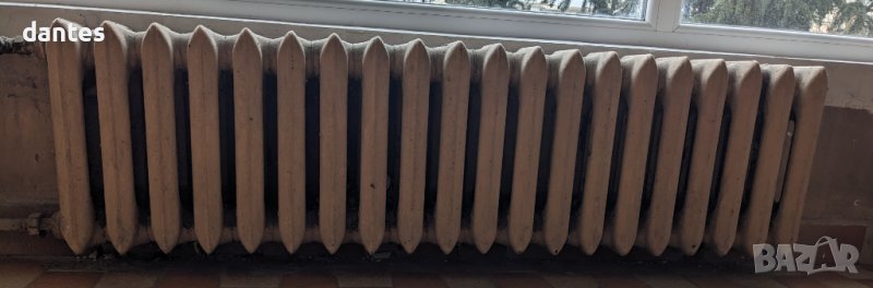 Запазен чугунен радиатор - 20 глидера с размери 145х38х12см., снимка 1