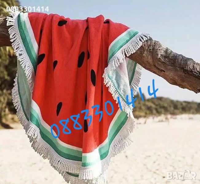 Плажна кърпа Диня Кръгла кърпа , снимка 1