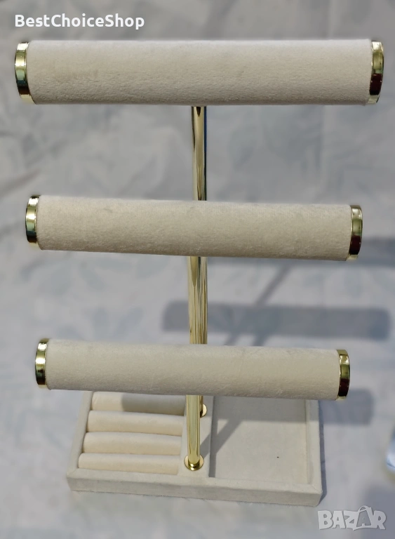 Луксозна стойка за бижута – 3 нива (T-Bar), снимка 1