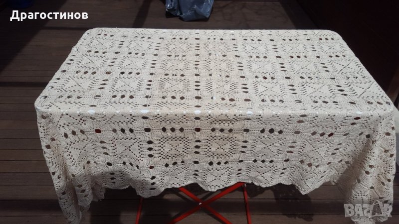 Правоъгълна плетена покривка, снимка 1