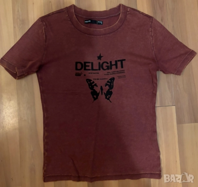 Тъмно червена блуза с къс ръкав от House, снимка 1