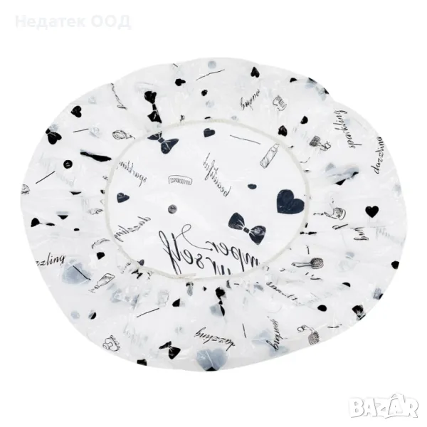 Комплект шапки за баня, 3 бр, Черно/ бели, снимка 1