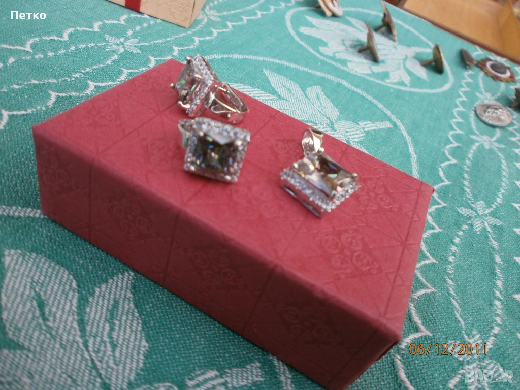 Рядък  комплект майсторска изработка маркировка  на  трите 925, снимка 1