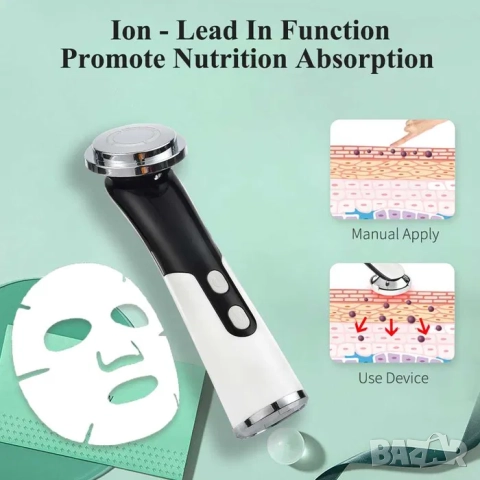 Уред за лице EMS мезотерапия Масажор фотонна терапия Лифтинг, акне, снимка 5 - Масажори - 52083320