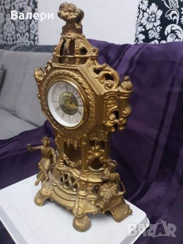 Антика Настолен Каминен Месингов Часовник РУБИН , снимка 2 - Антикварни и старинни предмети - 37850266