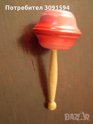  СССР  антикварна дрънкалка бебе МЕТАЛ ДЪРВО  дрънчи си, снимка 4 - Други ценни предмети - 33655393