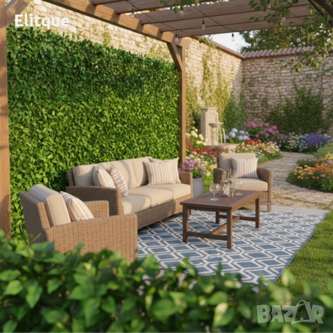 Ограда от зелени листа - панел за уединение с реалистичн вид3 x 0,5 м, снимка 2 - Други стоки за дома - 53456500