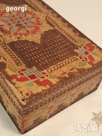 Стара дървена кутия за бижута от соца 21/6, снимка 3 - Антикварни и старинни предмети - 49982009