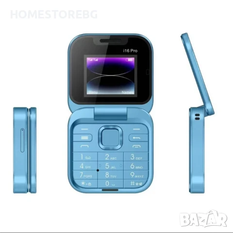 ПРОМО НОВА ЦЕНА✨ Сгъваем мобилен телефон i16 Pro – компактност и удобство!  📱 , снимка 5 - Други - 50530231