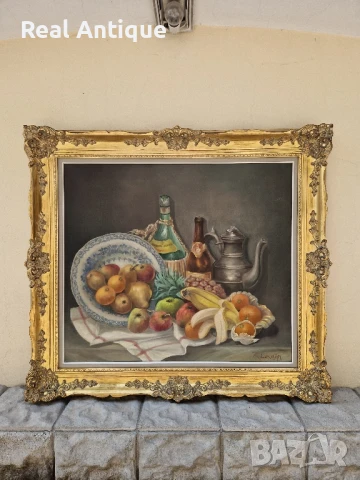 Превъзходна антикварна белгийска авторска майсторска картина масло върху платно 