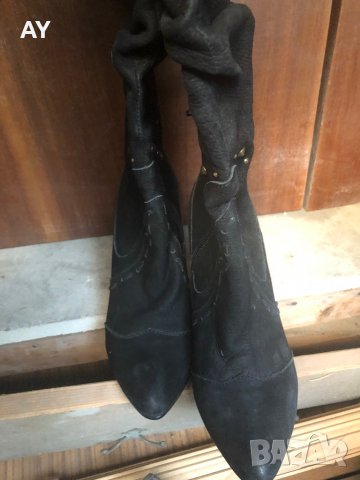 Дамски ботуши естествен велур , снимка 2 - Дамски ботуши - 34879393