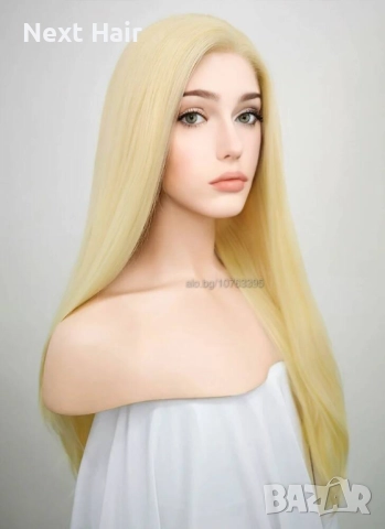 Руса перука с цяла дантела - 70 см, висок клас, снимка 4 - Аксесоари за коса - 52878575