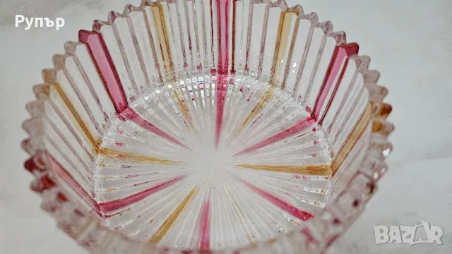 Цветна кристална захарничка, снимка 7 - Антикварни и старинни предмети - 49334501