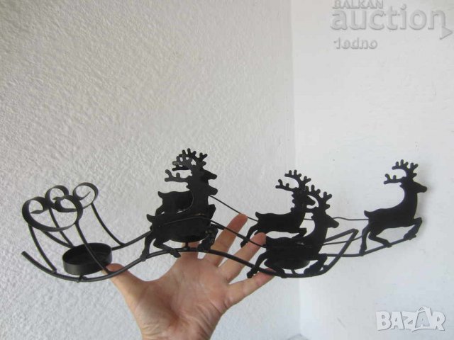 Различни свещници: свещник за 3 свещи с елени, човек, елха, елен, за стена, снимка 11 - Други - 28875988