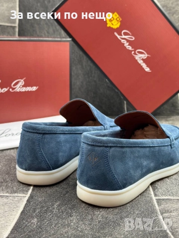 Loro Piana Мъжки Сини Обувки Естествена Кожа Лоро Пиана Код E829, снимка 4 - Ежедневни обувки - 51477811