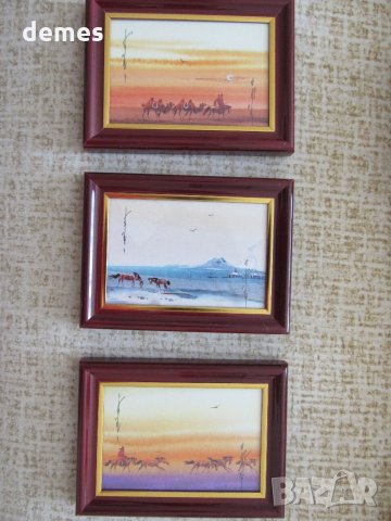 Серия малки традиционни картини живопис в рамка- Монголия, снимка 6 - Други ценни предмети - 25853564