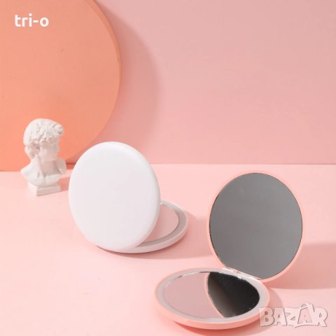 Козметично, дамско сгъваемо, компактно огледало за грим с LED светлина, снимка 3 - Други - 43315206