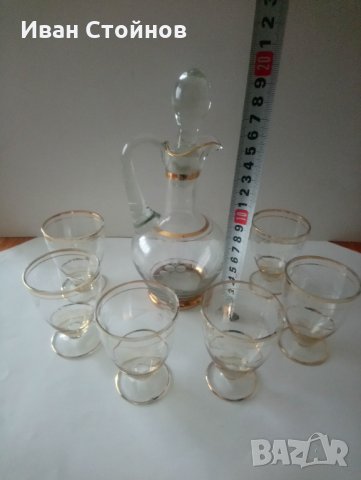 Стар стъклен сервиз, снимка 3 - Антикварни и старинни предмети - 32451206