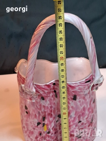 уникална арт ваза от цветно стъкло 11/6, снимка 5 - Вази - 51881261