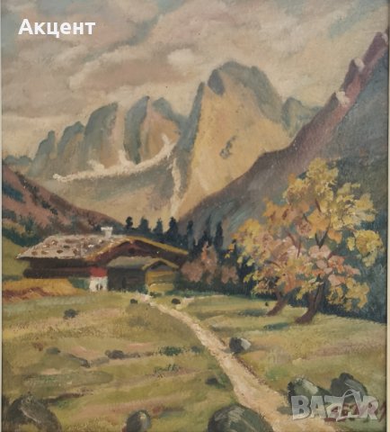 Винтидж картина масло 1959 г. , снимка 3 - Картини - 40031472