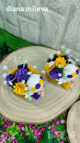 Ангелчета в жълто и лилаво!, снимка 10 - Декорация за дома - 52508713