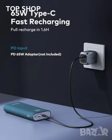 Нова Мощна Портативна Зарядна батерия 65W 20000mAh за MacBook/iPhone/Android, снимка 2 - Друга електроника - 49956932