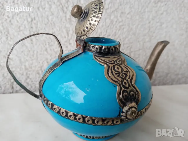 Глина,метал,чайник,Мароко,керамика, Маракеш,, снимка 8 - Антикварни и старинни предмети - 47824647