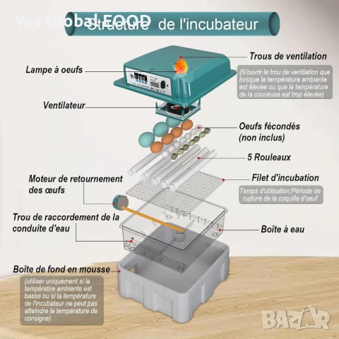 CoInceptus инкубатор 12–16 яйца – автоматично обръщане и влага, снимка 2 - Други животни - 50952199