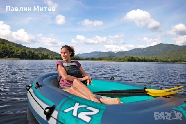 Нова надуваема лодка  Bestway®  Hydro Force® raft -set Trek™ X2 232 x 118 x 37 cm, снимка 8 - Водни спортове - 53043410