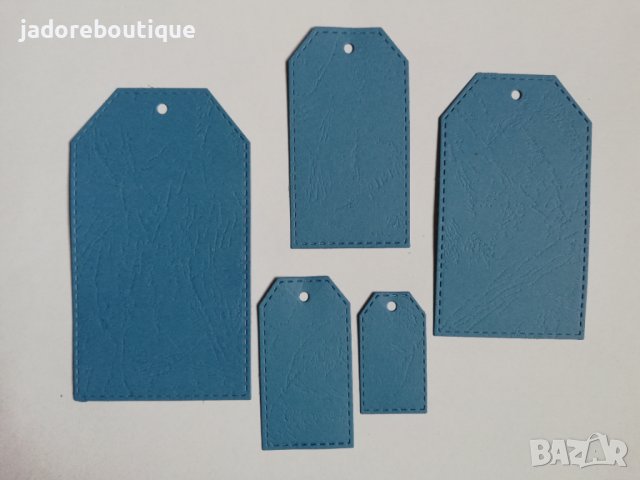 Елемент от хартия тагове 5 бр скрапбук декорация , снимка 1