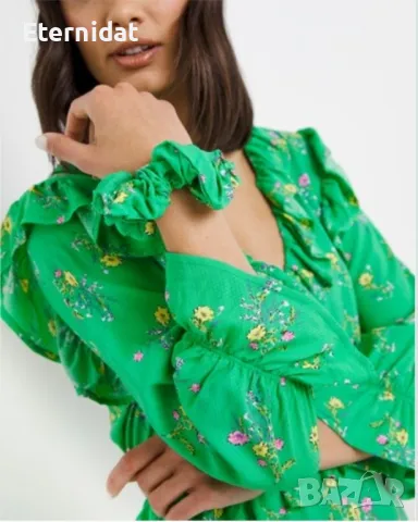 Зелена рокля YAS , снимка 9 - Рокли - 49906662