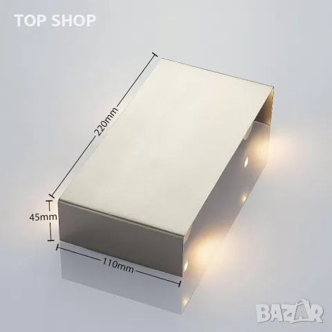 Lindby LED стенна лампа, вътрешна стенна лампа „Manon“ (модерна) от алуминиев алуминий за всекидневн, снимка 3 - Лампи за стена - 48831471