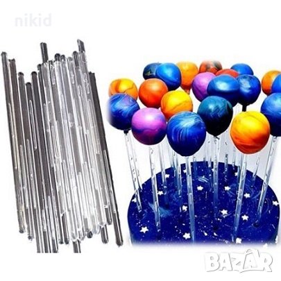 24 бр Прозрачни пластмасови акрилни пръчки пръчици за близалки клечки лолипопс cake pops Cakepops, снимка 6 - Други - 38165947