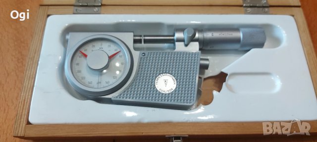 Микрометър 0-25мм със микронен часовник 2микрона KS, снимка 6 - Шублери - 38031953