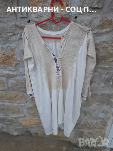 Соц Стара Ленена Риза Нощница., снимка 10 - Антикварни и старинни предмети - 48912927