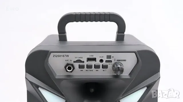 Преносима безжична тонколона 8" с микрофон, снимка 4 - Bluetooth тонколони - 47827074