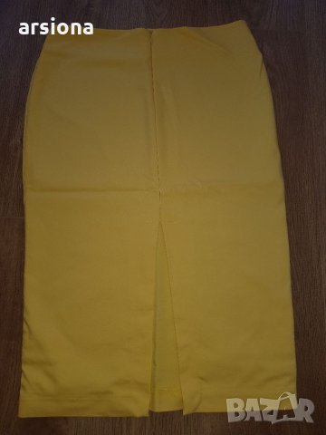 Жълта елегантна пола, снимка 2 - Поли - 33577167
