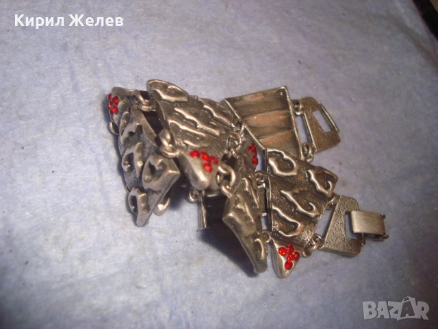 ПРЕКРАСНА ПОСРЕБРЕНА ОКСИДИРАНА ОРНАМЕНТИРАНА АРТ ГРИВНА с ФАСЕТИРАНИ ГРАНАТИ 27881, снимка 11 - Гривни - 37096658