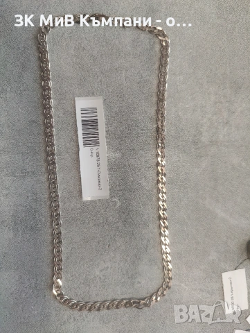 Сребърен синджир 20.4 гр 50см, снимка 2 - Колиета, медальони, синджири - 53329429