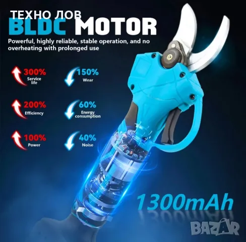 Градинска акумулаторна лозарска ножица HILDA-48V , снимка 10 - Градинска техника - 50280344