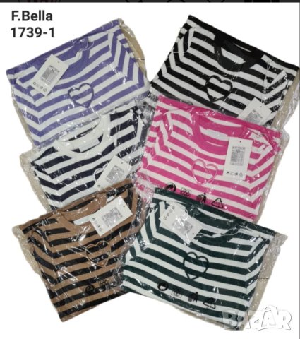 Блузка райе със сърце , снимка 2 - Блузи с дълъг ръкав и пуловери - 43120566