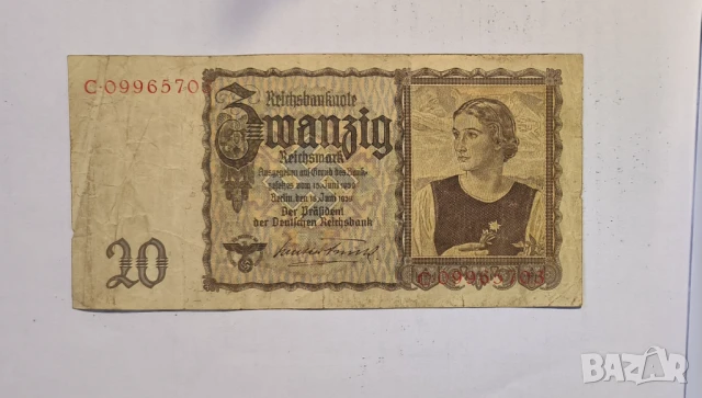 Германия 20 райхсмарки 1939 година