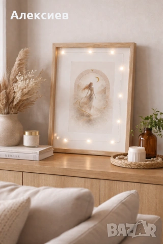 Ръчно изработени картини с лампички – Колекция „12 Луни“, снимка 5 - Картини - 53035553