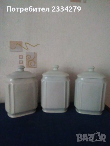 Порцеланови дози за подправки и продукти. Стара българска изработка. 5 големи и 6 малки,етажерка., снимка 4 - Антикварни и старинни предмети - 38905192